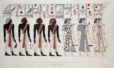 Ilustração das Tumbas dos Reis em Tebas, Descoberto por G. Belzoni, impresso publicado em 1820 de English School