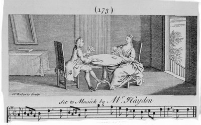 Ilustração de Partituras de Joseph Haydn, gravada por H. Roberts de English School
