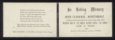 Em Loving Memory of Florence Nightingale de English School