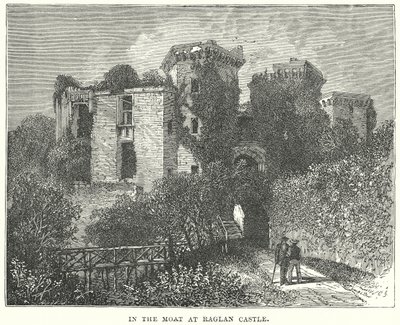 No fosso do Castelo de Raglan (gravura) de English School