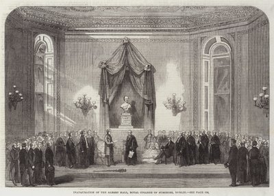 Inauguração do Albert Hall, Royal College of Surgeons, Dublin (gravura) de English School