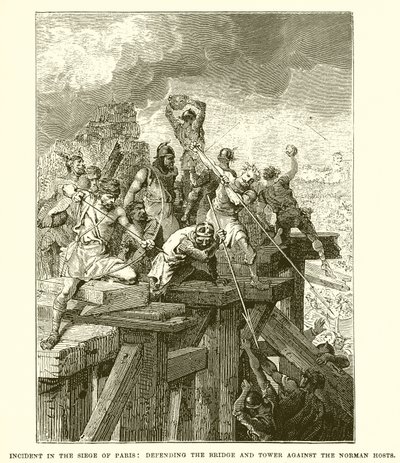 Incidente no cerco de Paris: Defendendo a ponte e a torre contra os anfitriões normandos de English School
