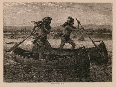 Corrida de canoas dos índios (gravura) de English School