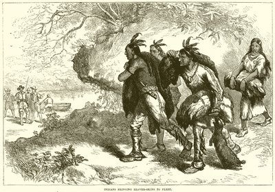 Índios trazendo castor-peles à frota de English School