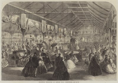 Exposição Industrial no Bingley Hall, Birmingham (gravura) de English School