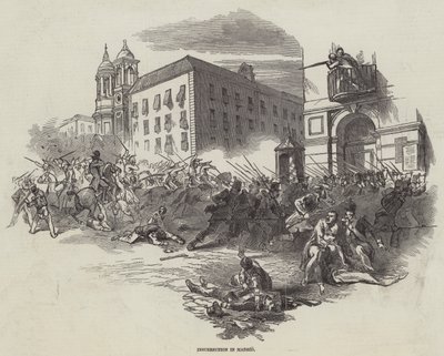 Insurreição em Madrid (gravura) de English School