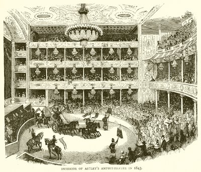 Interior do Anfiteatro Astleys em 1843 de English School