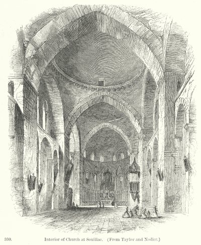 Interior da igreja de Souillac (gravura) de English School
