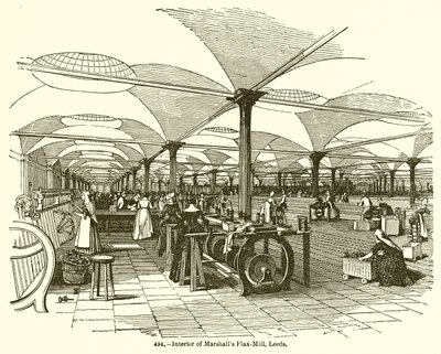 Interior, de, Marshalls, flax-mill, leeds de English School