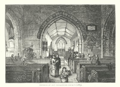 Interior da antiga igreja de Beckenham de English School