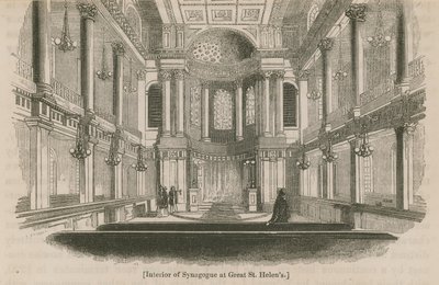 Interior da sinagoga em Great St Helens, Londres de English School