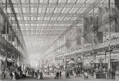 Interior da Grande Exposição Industrial de 1851 em Hyde Park, da Cyclopaedia of Useful Manufactures, editado por Charles Tomlinson, c.1880s de English School
