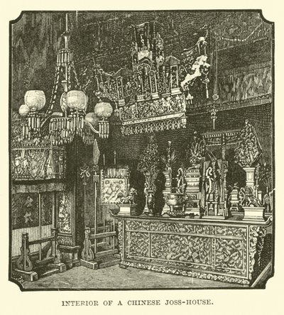 Interior de um chinês Joss-House de English School