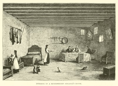 Interior de uma casa de senadores montenegrinos de English School
