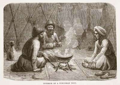 Interior, de, um, turkman, barraca, ilustração, de, cassells, ilustrado, história, de, inglaterra de English School