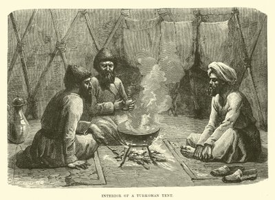 Interior, de, um, Turkoman, barraca de English School