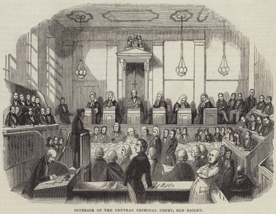 Interior do Tribunal Penal Central, Old Bailey (gravura) de English School
