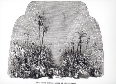 Interior do Grande Conservatório de Chatsworth, 1843 de English School