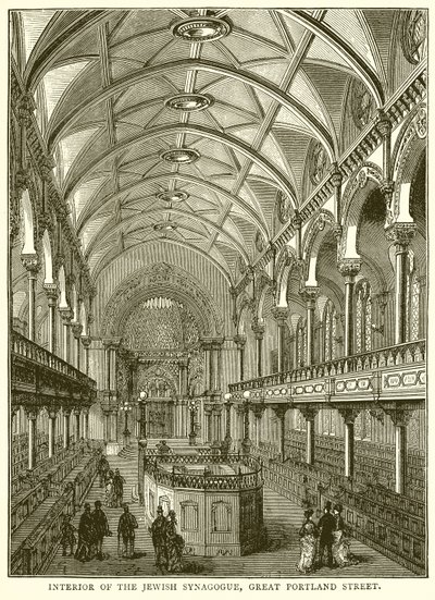 Interior da sinagoga judaica, grande rua de Portland de English School