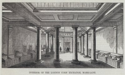 Interior do London Corn Exchange, Mark-Lane (gravura) de English School