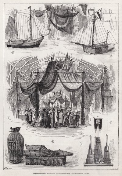 Exposição Internacional de Pesca, Tribunal dos Países Baixos (gravura) de English School