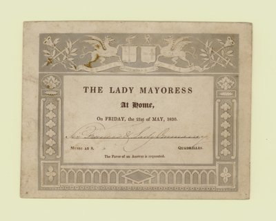 Convite da Senhora Prefeita, em casa, 21 de maio de 1830 de English School