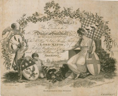 Convite para um banquete no Guildhall, Londres, em 9 de novembro de 1820 de English School