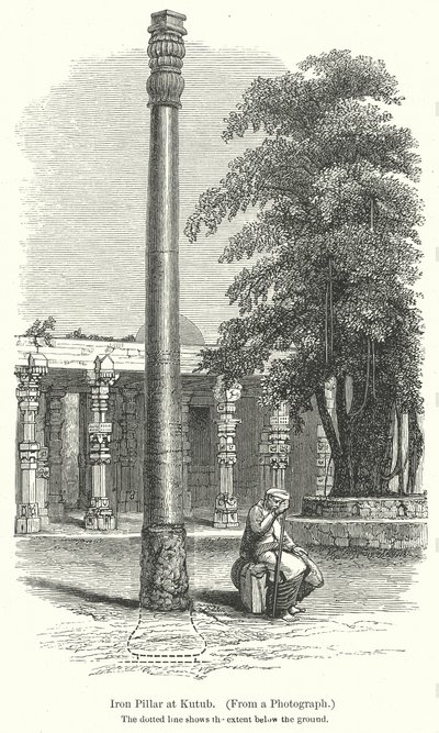 Pilar de ferro em Kutub (gravura) de English School