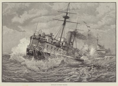 Ironclads in Stormy Weather (gravura) de English School