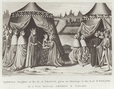 Isabella Filha do K. da França, dada em Casamento ao K. da Inglaterra, em uma tenda entre Ardres e Calais de English School