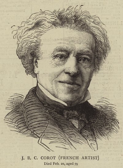J B C Corot, artista francês (gravura) de English School