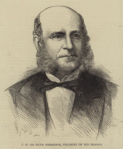 J M da Silva Paranhos, Viscount of Rio Branco (engraving) de English School