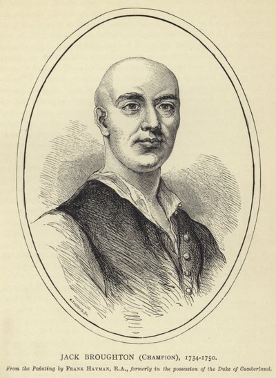 Jack Broughton, campeão, 1734-1750, da pintura por Frank Hayman, RA, anteriormente na posse do duque de Cumberland de English School