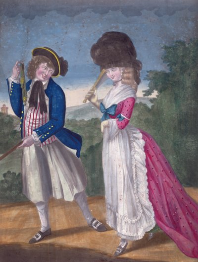 Jack Oakham jogando fora um sinal para um noivado, 1781 de English School