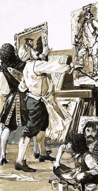 Pintura de Jacobus de Wet na Casa Holyrod de English School