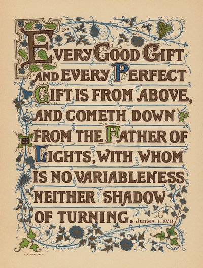 Tiago 1:17 (litografia a cores) de English School