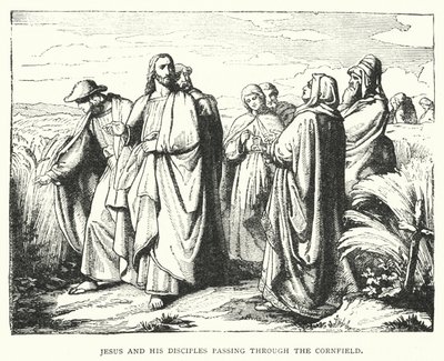 Jesus e seus Discípulos passando pelo Cornfield (gravura) de English School