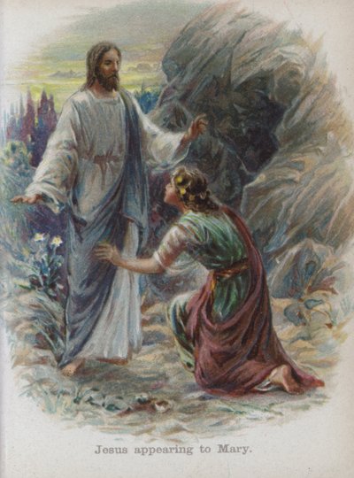 Jesus aparecendo a Maria (chromolitho) de English School