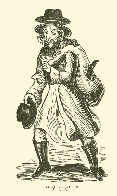 Vendedor de roupa velha judia (xilogravura) de English School