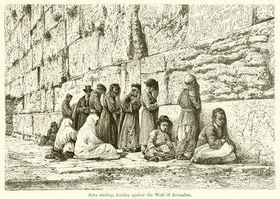 Judeus Wailing, encostado na parede de Jerusalém de English School