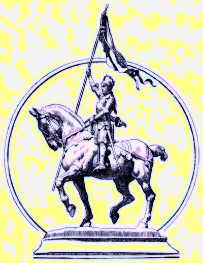 Joana d&39;Arc, ilustração para a História da Inglaterra por HO Arnold-Forster, publicada em 1897 (imagem digitalmente melhorada) de English School