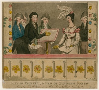 Joey de Vauxhall e Nan de Turnham Green, cantados por Mattiason e Miss Turnstall em Vauxhall Gardens de English School