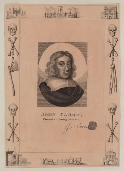 John Carew, executado em Charing Cross, 1660 de English School