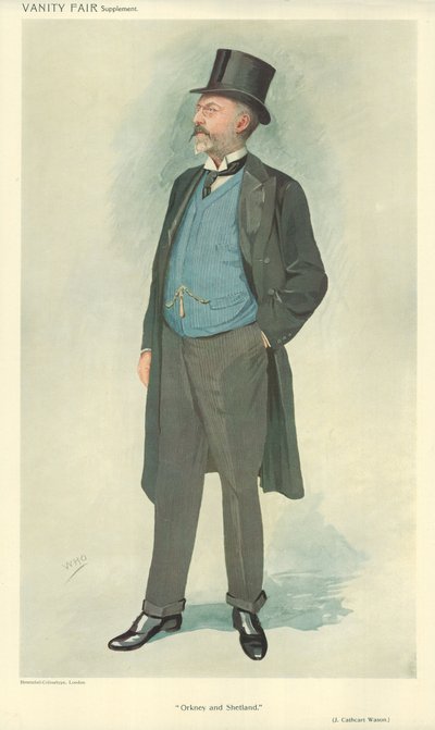 John Cathcart Wason, Orkney e Shetland, 15 de setembro de 1909, desenho animado da Vanity Fair de English School