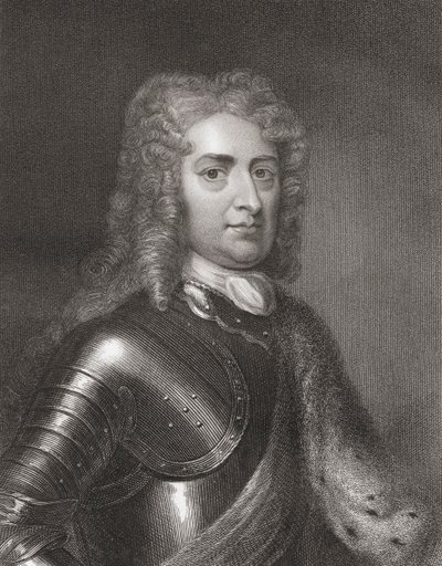 John Churchill (1650-1722) 1º Duque de Marlborough da Galeria de Retratos, publicado em 1833 de English School