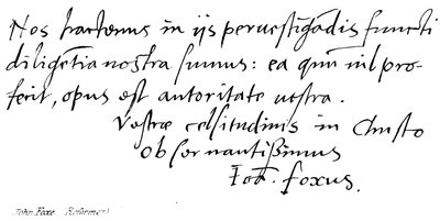 John Foxe, (Reformer) de English School