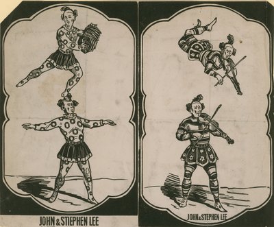 John Lee e Stephen Lee, acrobatas e músicos de circo de English School