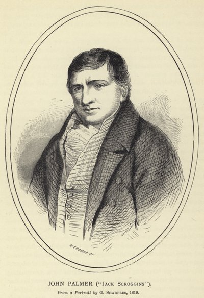 John Palmer, Jack Scroggins, de um retrato por G Sharples, 1819 de English School