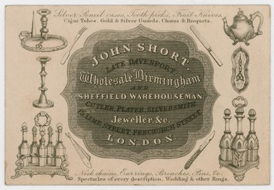 John Short, cartão comercial de English School