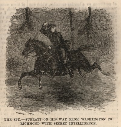 John Surratt a caminho de Washington para Richmond com inteligência secreta de English School